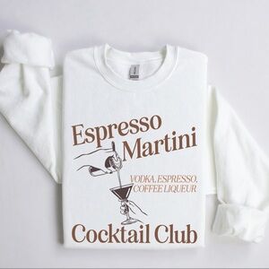 Espresso Martini Cocktail Club Unisex Crewneck Sweatshirt, New W/O Tags